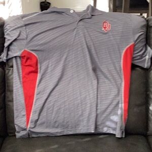 OU Gray and Red Polo Shirt